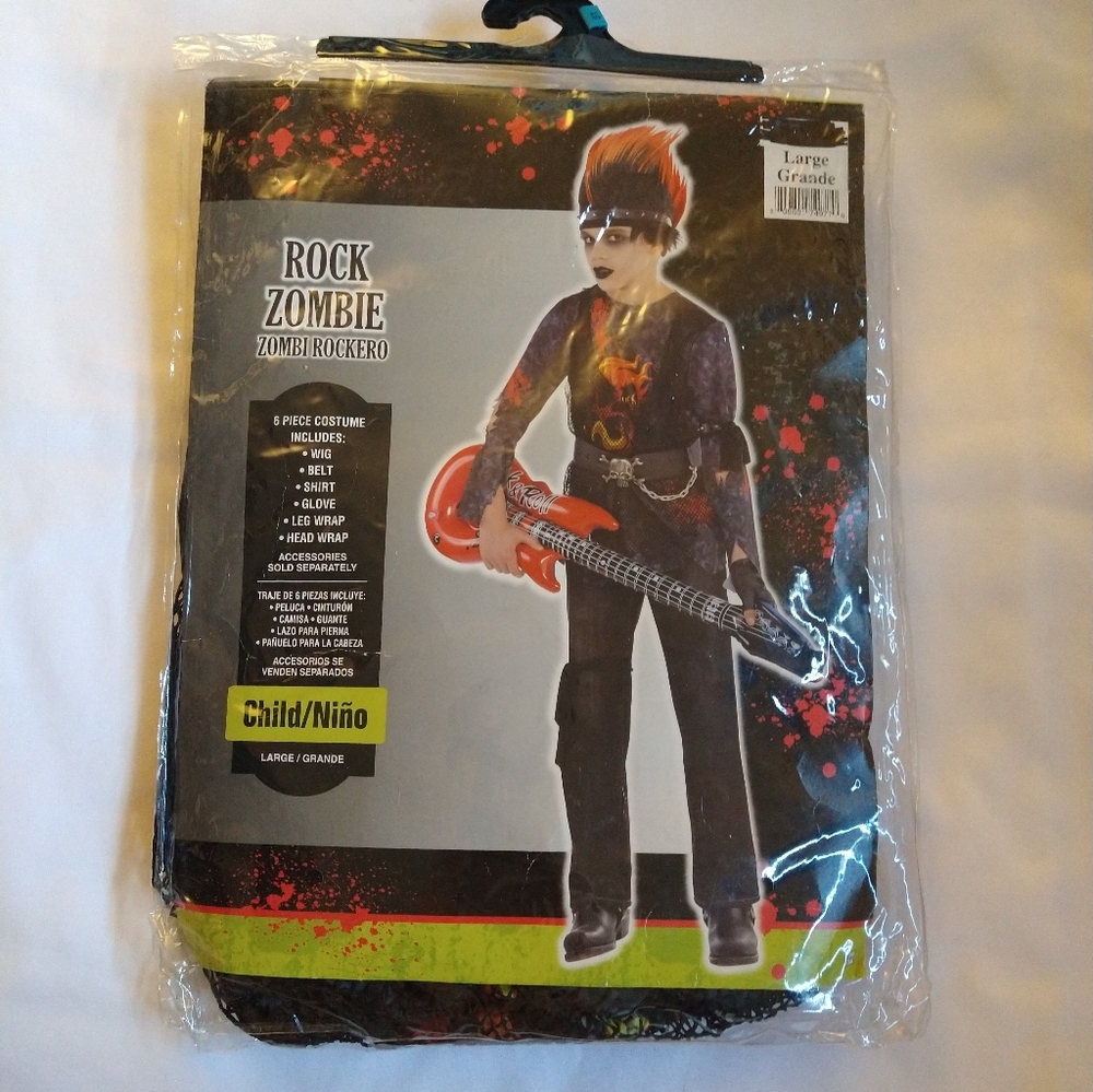 Rockstar Rock zombie Halloween costume child size large 6 pc. set NEW